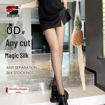 «Ультратонкие сексуальные черные чулки с принтом ананасов»