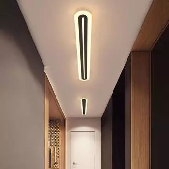 Ультратонкие светодиодные ленточные лампы, простые и современные, для потолочного монтажа, для прихожей, коридора, балкона, креативное освещение, декор White light