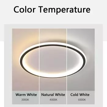 Ультратонкие светодиодные потолочные светильники 33 Вт 44 Вт 55 Вт 66 Вт современные панельные потолочные светильники для гостиной спальни кухни внутреннее освещение Warm White&20CM Round 24W чёрный