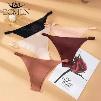 Ультратонкие трусики, сексуальные бесшовные трусы с низкой талией, нижнее белье из хлопка и шелка льда