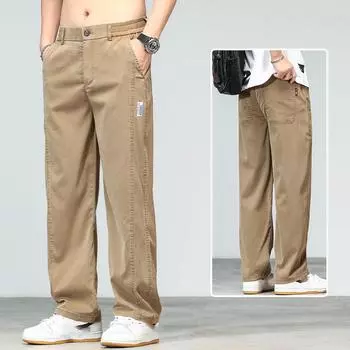 Ультратонкие высококачественные мягкие мужские джинсы из лиоцелла, свободные прямые джинсовые брюки, повседневные брюки больших размеров XXXXXL чёрный