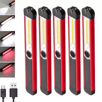 Ультратонкий 3X 1X карманный аварийный фонарь для рыбалки 500 мА USB рабочий фонарь 5 режимов магнитная инспекционная лампа красный стробоскоп для кемпинга 1PC