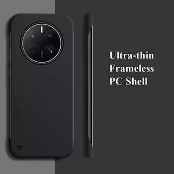 Ультратонкий безрамный матовый чехол для ПК с защитой от отпечатков пальцев для Huawei Mate 50 50E 40 40E 30 30E Pro Plus, противоударный чехол-накладка Mate 30/30E чёрный