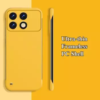 Ультратонкий безрамный матовый чехол для ПК с защитой от отпечатков пальцев для Xiaomi Poco X6 Pro, противоударный чехол-накладка Poco X6 чёрный