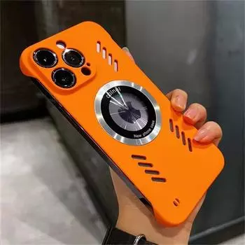 Ультратонкий безрамный теплоотводящий магнитный чехол для iPhone 16 15 Pro Max 13 11 12 14 Plus для Magsafe Breathable Hard Cover iPhone 16 Pro Max белый