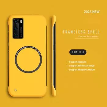 Ультратонкий безрамочный магнитный чехол для телефона Huawei Puro 70 P60 P50 P40 P30 Mate 60 50 40 30 20 Nova 9 10 SE 11 12 Pro, чехол для беспроводной зарядки Nova 8 SE красный