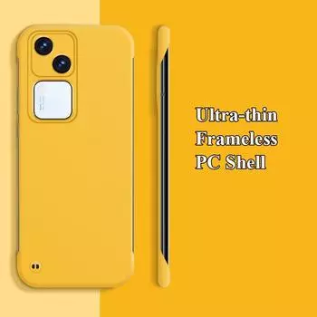 Ультратонкий безрамочный матовый чехол для ПК с защитой от отпечатков пальцев для vivo V30 V29 V27 V27e V25 V23 Pro противоударная задняя крышка V23 5G чёрный
