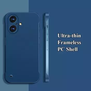 Ультратонкий безрамочный матовый чехол для ПК с защитой от отпечатков пальцев для Apple iPhone 16 Pro Max Plus, противоударный чехол-накладка For iPhone 16 чёрный