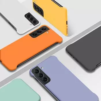 Ультратонкий безрамный жесткий чехол для Samsung Galaxy S25 Ultra S24 FE S23 S22 S21 Plus S20 FE PC цветной чехол Samsung S22 жёлтый