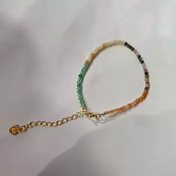 Ультратонкий браслет из радуги и турмалина, женский, градиентный, нишевый дизайн, легкий, роскошный браслет with an extension