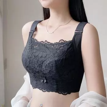 Ультратонкий бюстгальтер без стального обода, большая грудь демонстрирует маленькую грудь, собирает и закрывает грудь, бюстгальтер большого размера с защитой от провисания. 75B зелёный