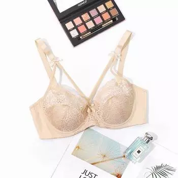 Ультратонкий чехол для бюстгальтера, большая грудь, маленькая полная чашка, сексуальное женское кружевное французское нижнее белье, регулировка против провисания. 100C чёрный