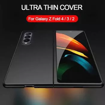 Ультратонкий чехол для Samsung Galaxy Z Fold 4 5g, матовый жесткий пластиковый тонкий чехол для телефона Galaxy Z Fold 4 3 2 Fold3 Fold2 For Galaxy Z Fold 4 чёрный