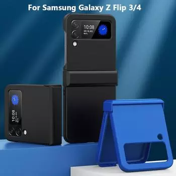 Ультратонкий чехол для Samsung Galaxy Z Flip 3 4 Z Fold 3 4. Роскошный защитный складной противоударный чехол для кожи. Простая задняя крышка для Galaxy Z Flip34 Z Fold34. For Samsung Z Flip 3 чёрный