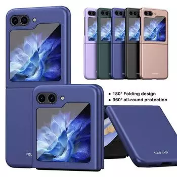 Ультратонкий чехол для Samsung Galaxy Z Flip 6 5 4 3 5G Защитный чехол Противоударный легкий противоударный складной чехол For Samsung Z Flip 3 фиолетовый