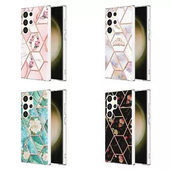 Ультратонкий чехол для телефона IMD с золотой каймой и мраморным цветком для Samsung Galaxy S20, S21, S22, S23, S24, A11, A12, A13, A14, A23, A34, A54, A53, A73, A33, A01, A02... Samsung Galaxy A71 5G белый