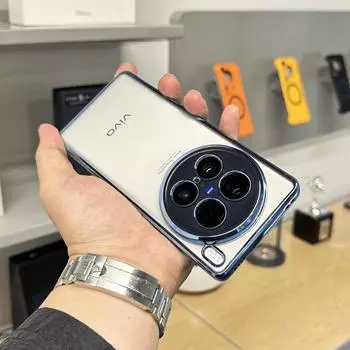 Ультратонкий чехол для телефона из силикона TPU с покрытием для VIVO X200 Pro Mini, прозрачный чехол с гальваническим покрытием для VIVO X100 Ultra X100S Pro For VIVO X200 Pro серебряный