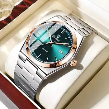 Ультратонкий циферблат мужские кварцевые часы водонепроницаемые светящийся дисплей календаря мужские модные деловые часы подарочные часы праздничные подарки синий/белый