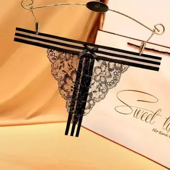 Ультратонкий дизайн Т-образного нижнего белья, женские полосатые перспективные высокие эластичные пояса, сексуальные горячие кружевные стринги Mood average size (suitable for 80-60 kg)