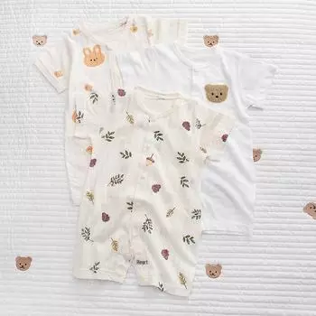 Ультратонкий хлопковый комбинезон для новорожденных с короткими рукавами на лето 59 cm