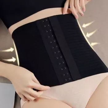 Ультратонкий корректирующий пояс для живота Бесшовный пояс для коррекции фигуры Утягивающее белье для женщин S бежевый