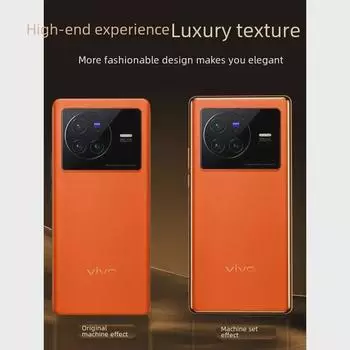 Ультратонкий кожаный чехол для Vivo X80 Pro с двухсторонней магнитной застежкой для полной защиты X80 [Leather + Tempered Glass + Bottom Buckle]