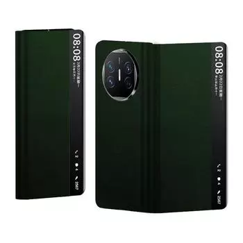 Ультратонкий кожаный чехол-книжка с умным окошком и подставкой для Huawei Mate X5 Huawei Mate X3