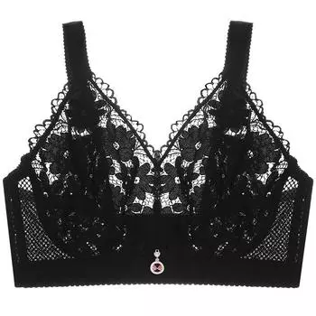 Ультратонкий кружевной бюстгальтер без косточек для уменьшения размера груди и придания большой груди более маленького вида. Подходит для полных девушек с регулируемой формой спины. 34/75C