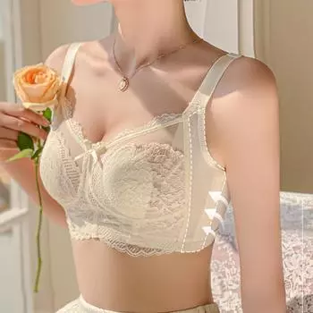 Ультратонкий кружевной бюстгальтер, сексуальные бюстгальтеры для женщин, дышащий беспроводной бюстгальтер без косточек, мягкий минимайзер, бюстгальтер Femme, летнее интимное белье 32B чёрный