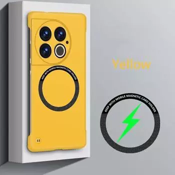 Ультратонкий магнитный безрамочный чехол для телефона Magsafe для Oneplus ACE 2 Pro 2V 11 10 9 Pro с беспроводной зарядкой, противоударный жесткий чехол для 1+ ACE 2V For OnePlus ACE бежевый