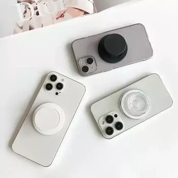 Ультратонкий магнитный держатель на присоске с ленивым держателем, подходящий для смартфона, эластичный однотонный карманный держатель прозрачный