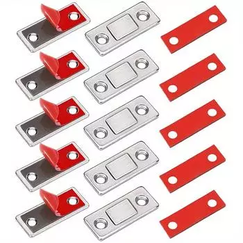 Ультратонкий магнитный замок для дверцы шкафа, магнитный доводчик для закрывания дверцы кухонного шкафа, магнитная дверная защелка 4PCS серебряный