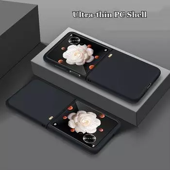 Ультратонкий матовый чехол для ПК с защитой от отпечатков пальцев для Honor Magic V флип, противоударная задняя крышка, протектор Magic V Flip чёрный