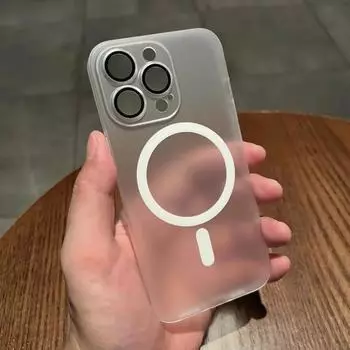 Ультратонкий матовый магнитный чехол для iPhone 15 14 13 12 11 Pro Max 15 Plus, защитный чехол для объектива с беспроводной зарядкой Magsafe For iPhone15