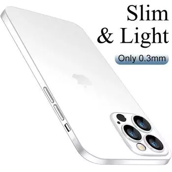 Ультратонкий матовый полипропиленовый чехол толщиной 0,3 мм для iPhone 15, 14, 13, 12 Mini 11 Pro XS Max X XR 7 8 Plus SE, прозрачная мягкая задняя крышка For iPhone 15