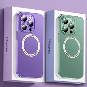 Ультратонкий матовый прозрачный чехол для Magsafe, магнитный чехол с беспроводной зарядкой для Iphone 14 13 12 Pro Plus Max, противоударный охлаждающий чехол для ПК For iPhone 12 чистый