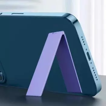 Ультратонкий металлический настольный держатель для мобильного телефона, складной кронштейн, компактная и портативная подставка для iPhone 15, Xiaomi, Samsung, универсальная чёрный