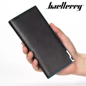 Ультратонкий мужской длинный кошелек, классический черный держатель для карт, деловые мужские кошельки, кошельки GZW