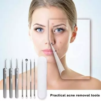Ультратонкий Нет. 5 ячеек, зажим для прыщей, угрей, игла от прыщей из нержавеющей стали, пинцет, салон красоты, инструменты для очистки пор, ухода за лицом J