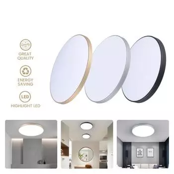 Ультратонкий потолочный светильник в гостиной, светодиодные потолочные светильники, потолочный светильник 85 В-265 В, современная лампа НЛО для домашнего декора, освещение 32w чёрный