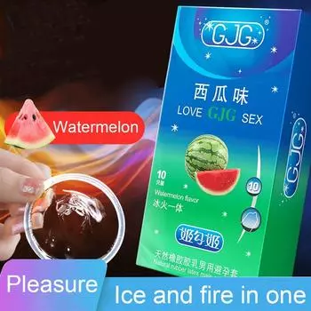 Ультратонкий презерватив-смазка Арбузный натуральный латексный презерватив 52 мм с ароматизированной нитью Безопасный секс Секс-продукт для мужчин