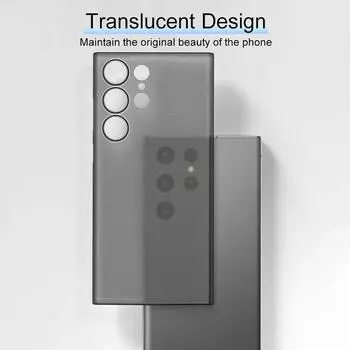 Ультратонкий противоударный прозрачный внешний чехол толщиной 0,3 мм для Samsung Galaxy S24 Ultra Plus, сплошной цвет, прозрачный матовый жесткий чехол из полипропилена Galaxy S24 белый
