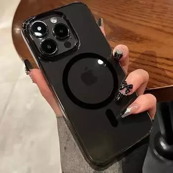 Ультратонкий прозрачный чехол из ПК HD из жесткого пластика Magsafe, магнитный прозрачный чехол для APPle iPhone 15 14 13 12 Pro Max, чехол для беспроводной зарядки For iPhone 14ProMax