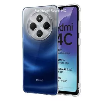 Ультратонкий прозрачный кристаллический ТПУ силиконовый чехол для телефона с защитой от падений для Redmi 14C 4G RedMi 14C чистый