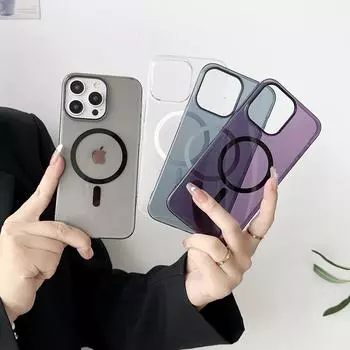 Ультратонкий прозрачный магнитный чехол для iPhone 16 15 14 13 12 11 Pro Max iPhone16 с беспроводной зарядкой, прозрачная задняя крышка iPhone 16 Pro Max белый