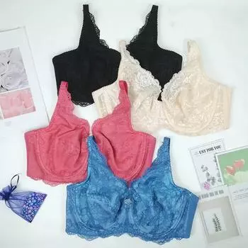 Ультратонкий японский бюстгальтер с полной чашкой и мягким стальным кольцом для большой груди, маленький и удобный - 75808590BCDE 85B/38B абрикосовый