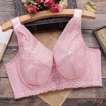 Ультратонкий раздел, собранный стальным кольцом, антипровисающее нижнее белье для женщин с большой грудью, маленький бюстгальтер 34/75