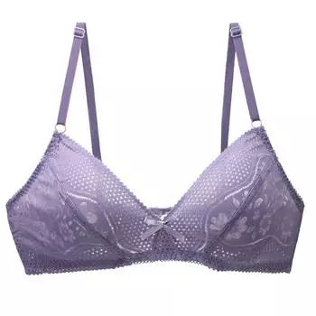 Ультратонкий сексуальный кружевной бюстгальтер большого размера без стального ободка женское нижнее белье регулируемый бюстгальтер салон красоты большая грудь 80B белый