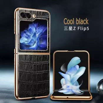 Ультратонкий складной защитный чехол из крокодиловой кожи для Samsung Galaxy Z Flip 5 5G, противоударный роскошный чехол для телефона Samsung Galaxy Z Flip 5