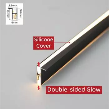 Ультратонкий светодиодный светильник для шкафа, алюминиевые профили, встраиваемые, вверх-вниз, подсветка, 18 мм, настенная подсветка для шкафа, винной полки, бара L30cm X 1pcs